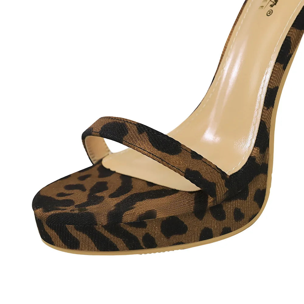 Women Leopard Cloth Gradient Super High Pumps 3622-4