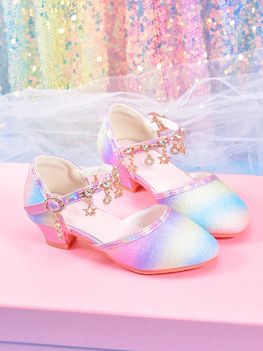 Girl's rainbow color princess shoes
