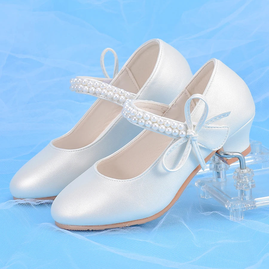 Girls' Princess White Mary Jane Dress Shoes