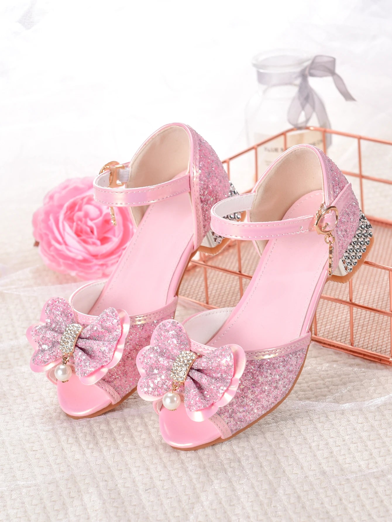 Girls' flower design princess shoes sandals