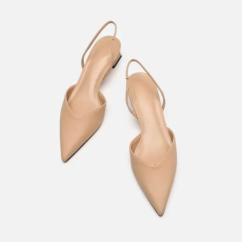 Women Black Pointed Toe Heels Pumps 3762