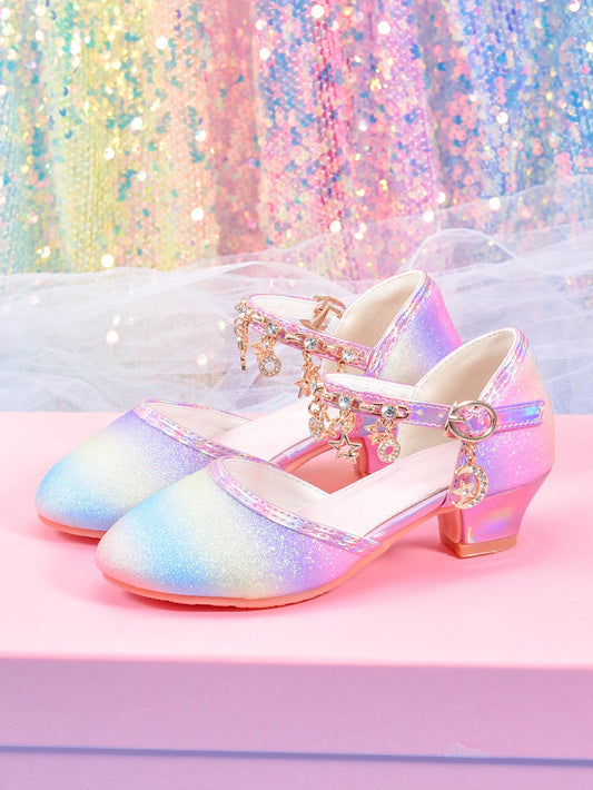 Girl's rainbow color princess shoes