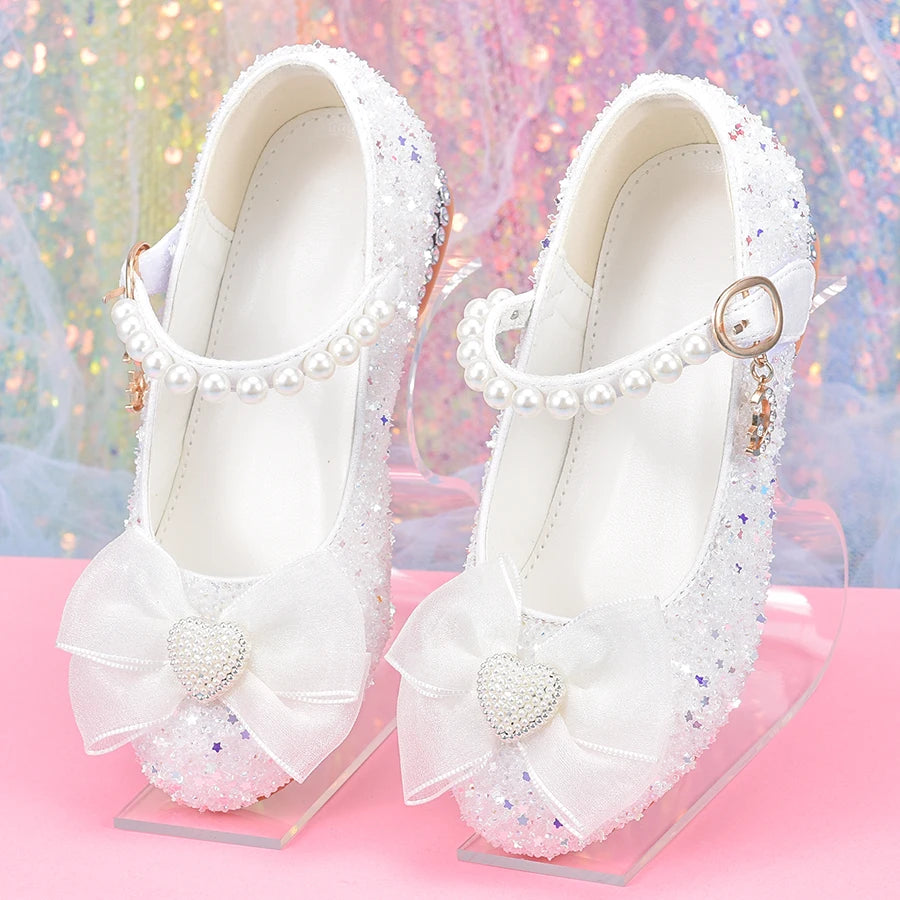 Girls' White Princess Style Shoes Children's Dress Shoes