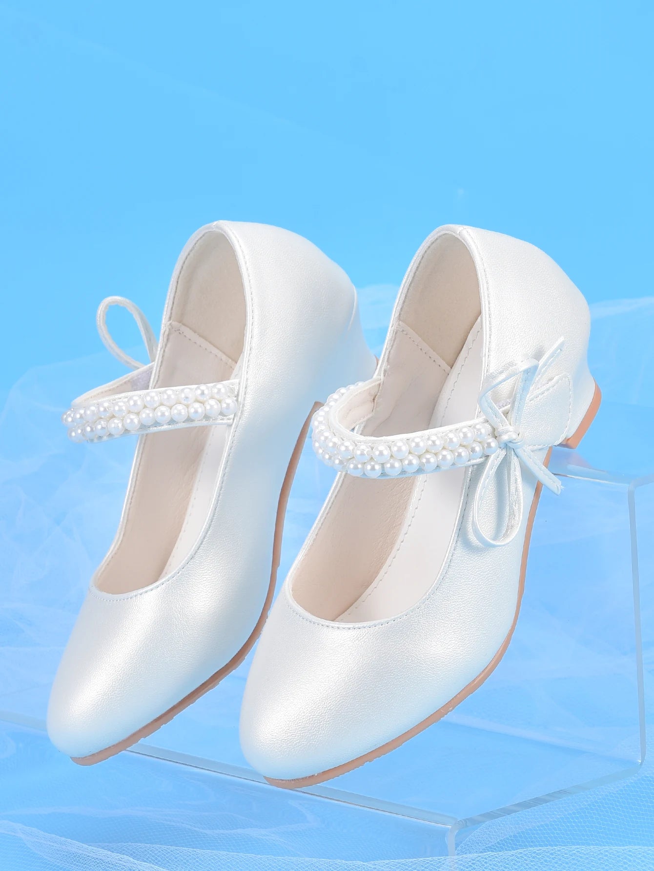 Girls' Princess White Mary Jane Dress Shoes