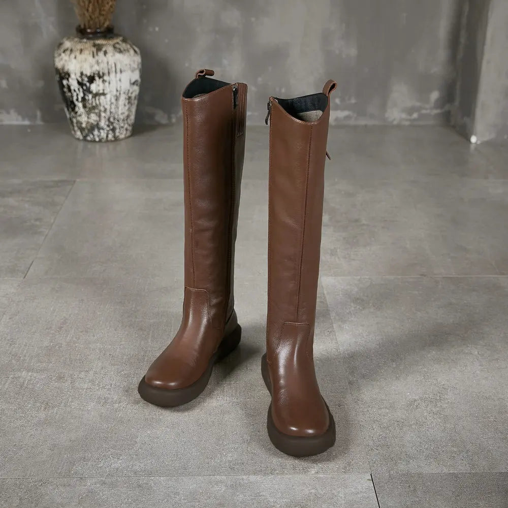 Women Genuine Leather Over Knee Tall Boots 6219-1