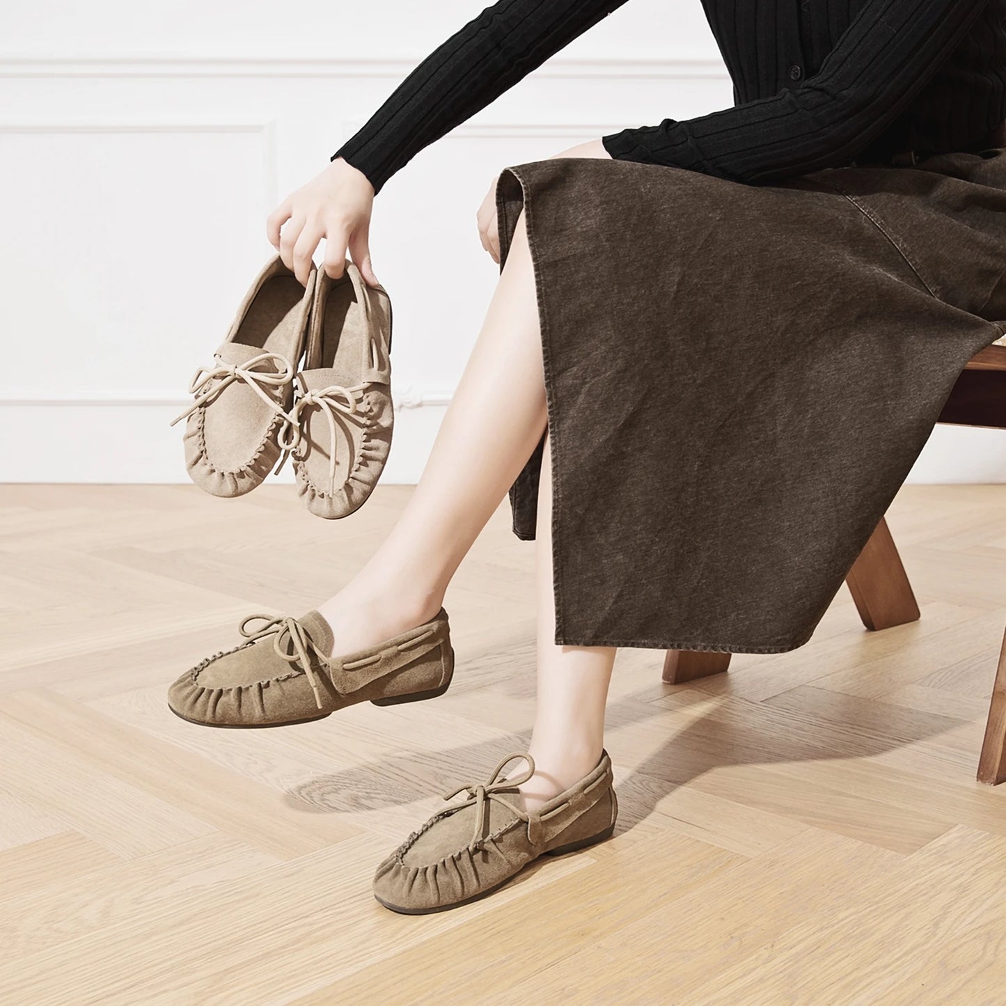 Women Loafers Casual Leather Shoes 3182-1