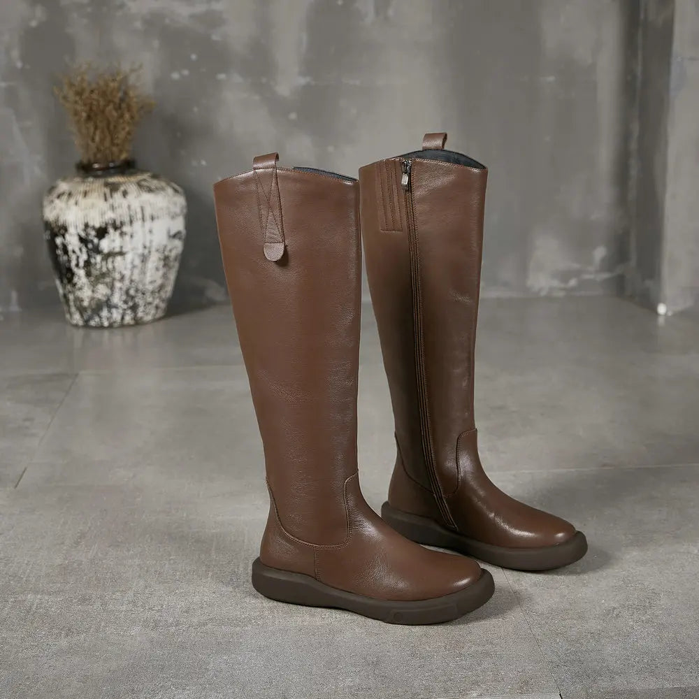 Women Genuine Leather Over Knee Tall Boots 6219-1