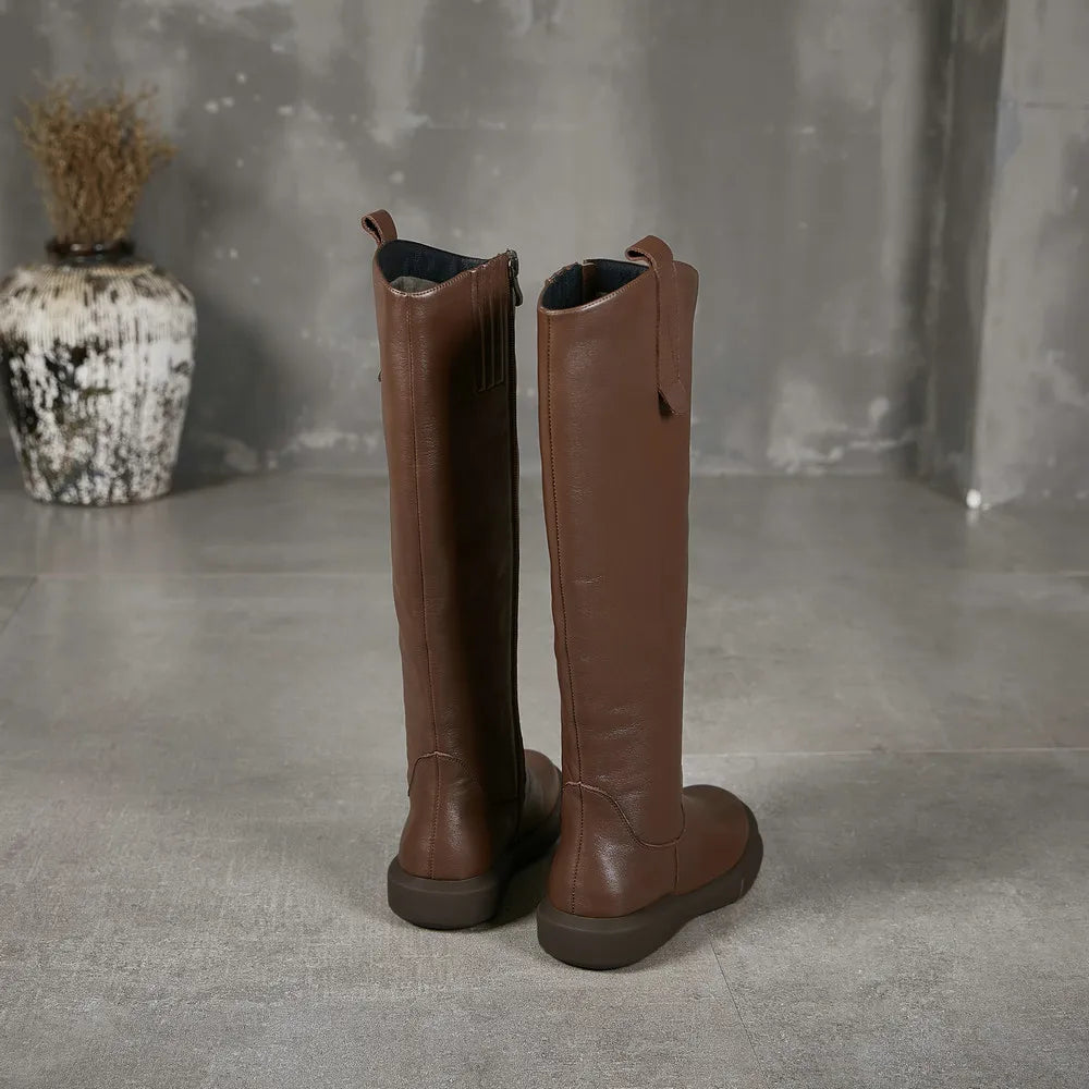 Women Genuine Leather Over Knee Tall Boots 6219-1