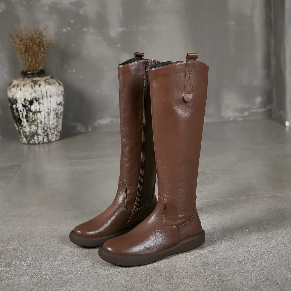 Women Genuine Leather Over Knee Tall Boots 6219-1