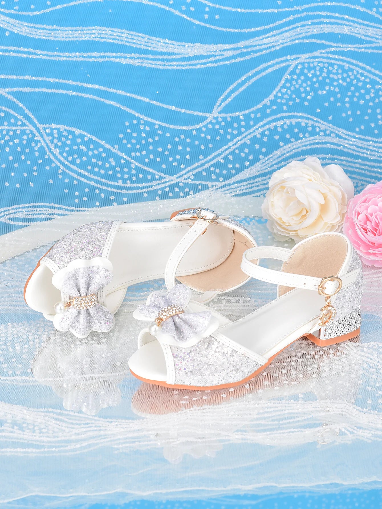 Girls' flower design princess shoes sandals
