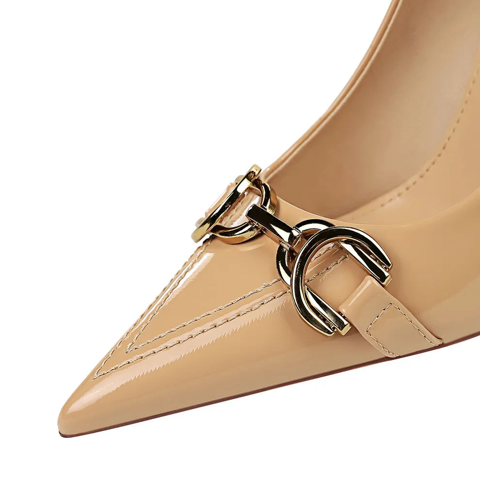 Women Patent Leather Shallow Pumps 3721-1