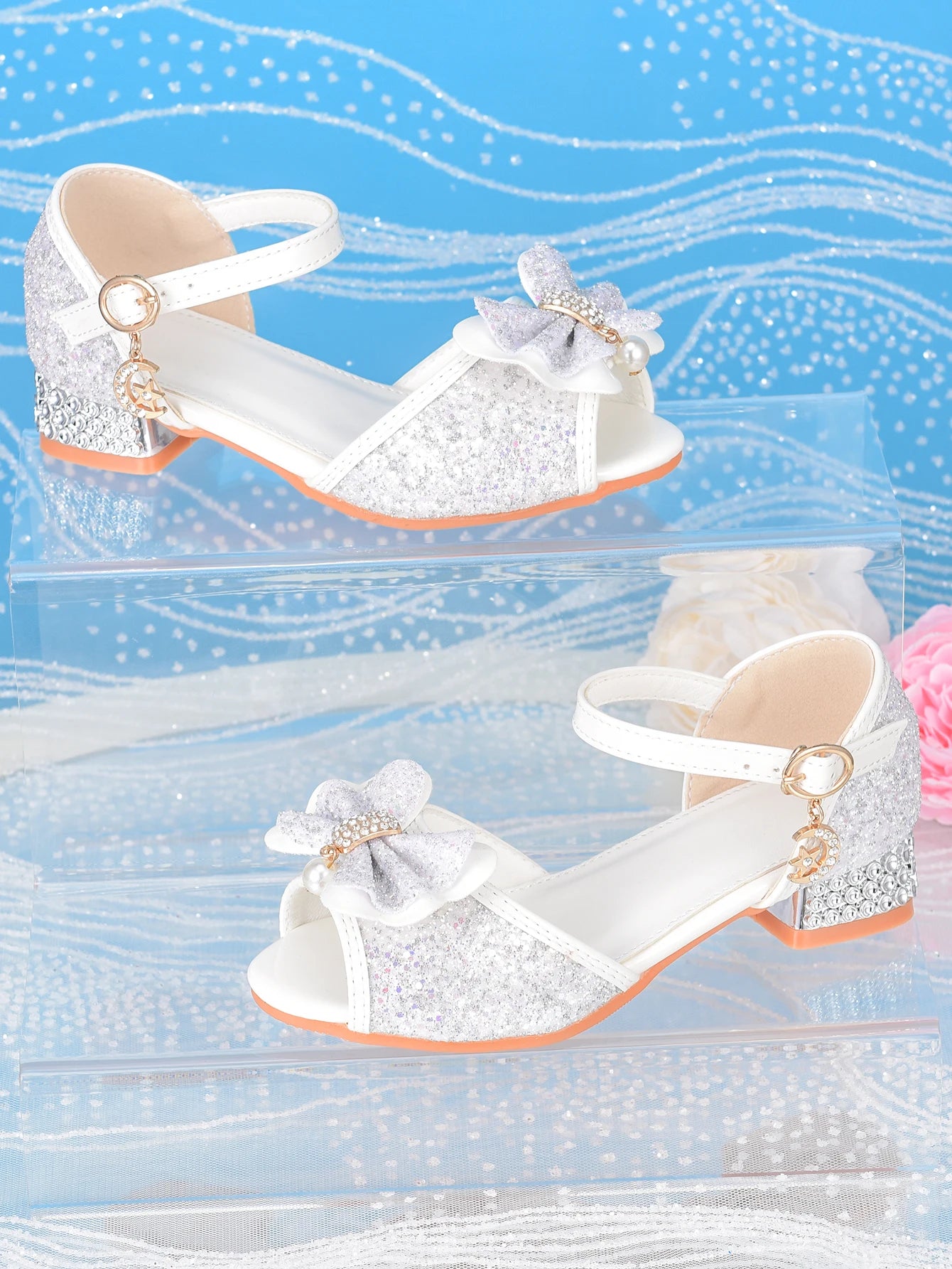 Girls' flower design princess shoes sandals