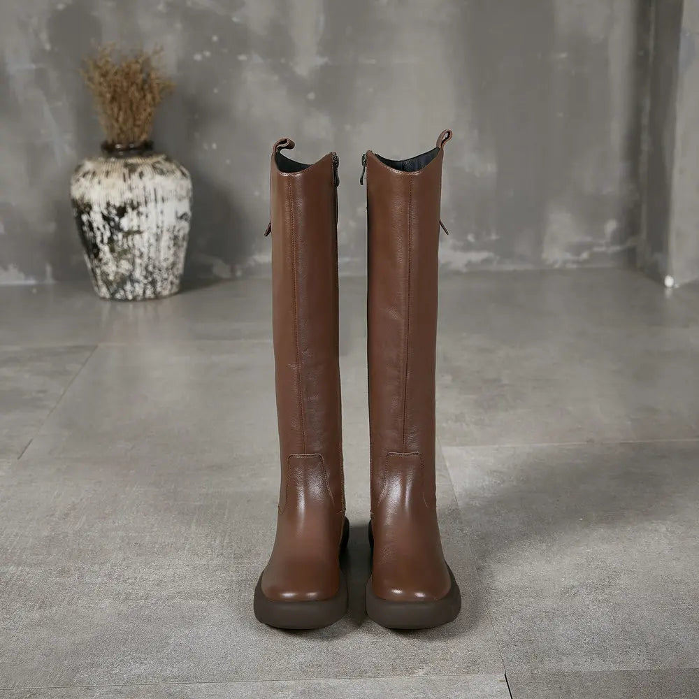Women Genuine Leather Over Knee Tall Boots 6219-1