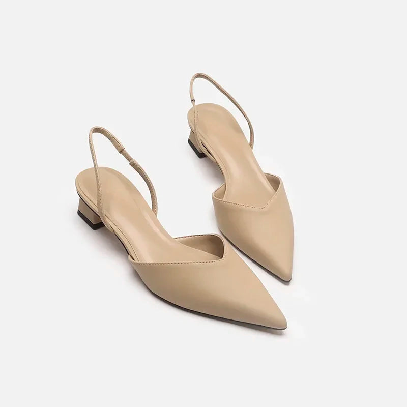 Women Black Pointed Toe Heels Pumps 3762
